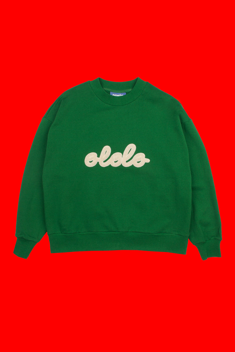 スウェット 700fill Logo Crewneck Sweatshirt L Cursive Logo Sweatshirt - Green
